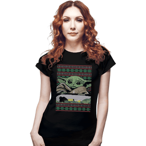 Shirts Fitted Shirts, Woman / Small / Black Baby Yoda Ugly Sweater