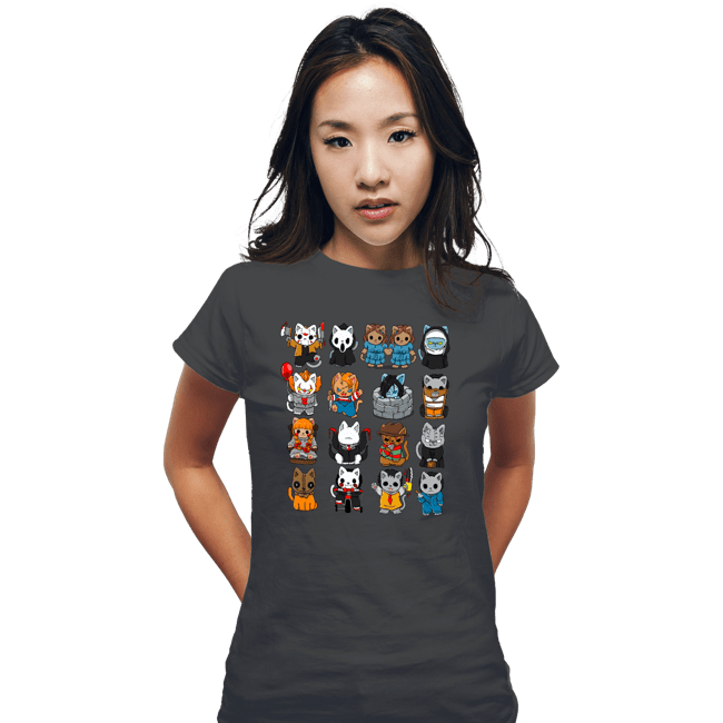 Daily_Deal_Shirts Fitted Shirts, Woman / Small / Charcoal The Horror Kittens