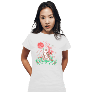 Secret_Shirts Fitted Shirts, Woman / Small / White Wolf Blossoming Breeze