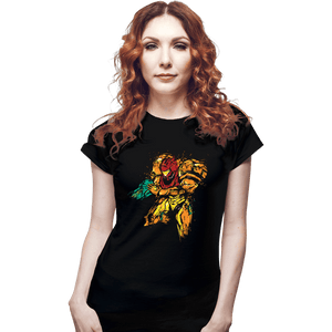 Shirts Fitted Shirts, Woman / Small / Black Metroid - Galactic Bounty Hunter