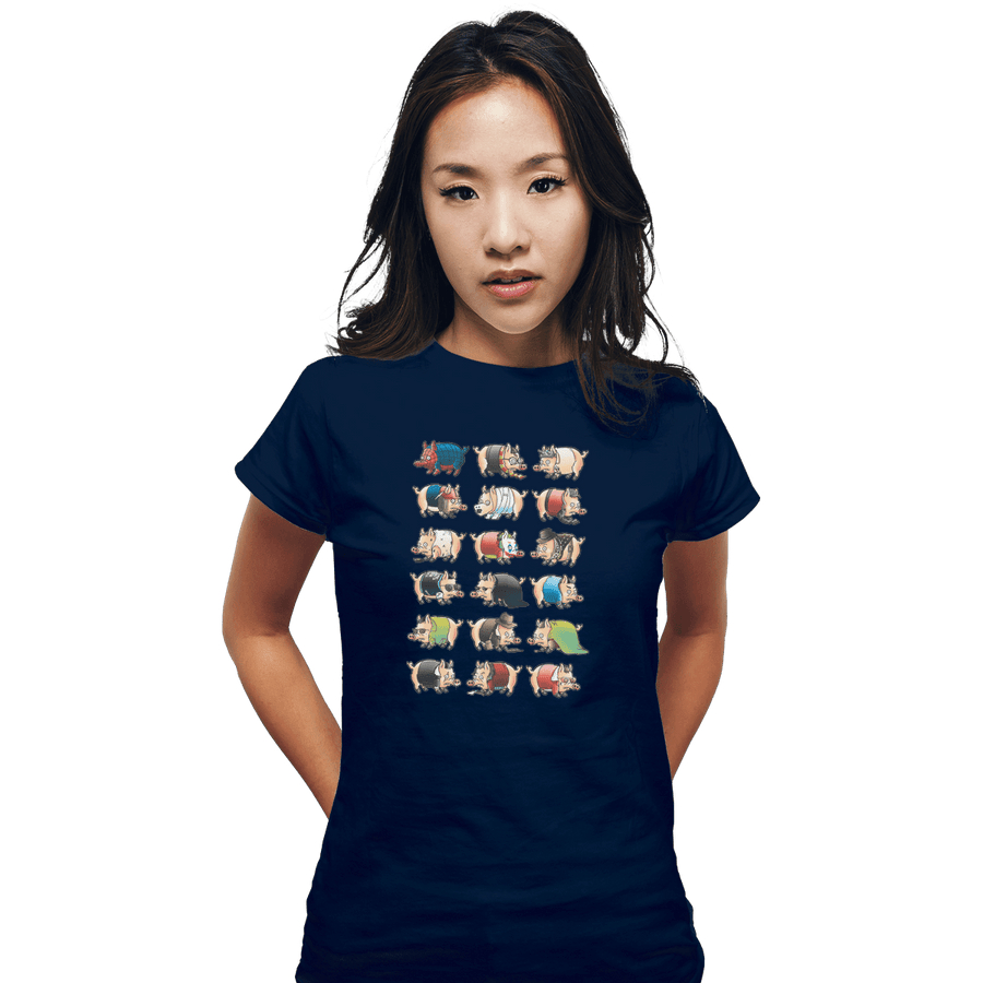 Shirts Fitted Shirts, Woman / Small / Navy Pig Movies