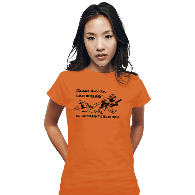Daily_Deal_Shirts Fitted Shirts, Woman / Small / Orange Go Directly To Jail, Creep