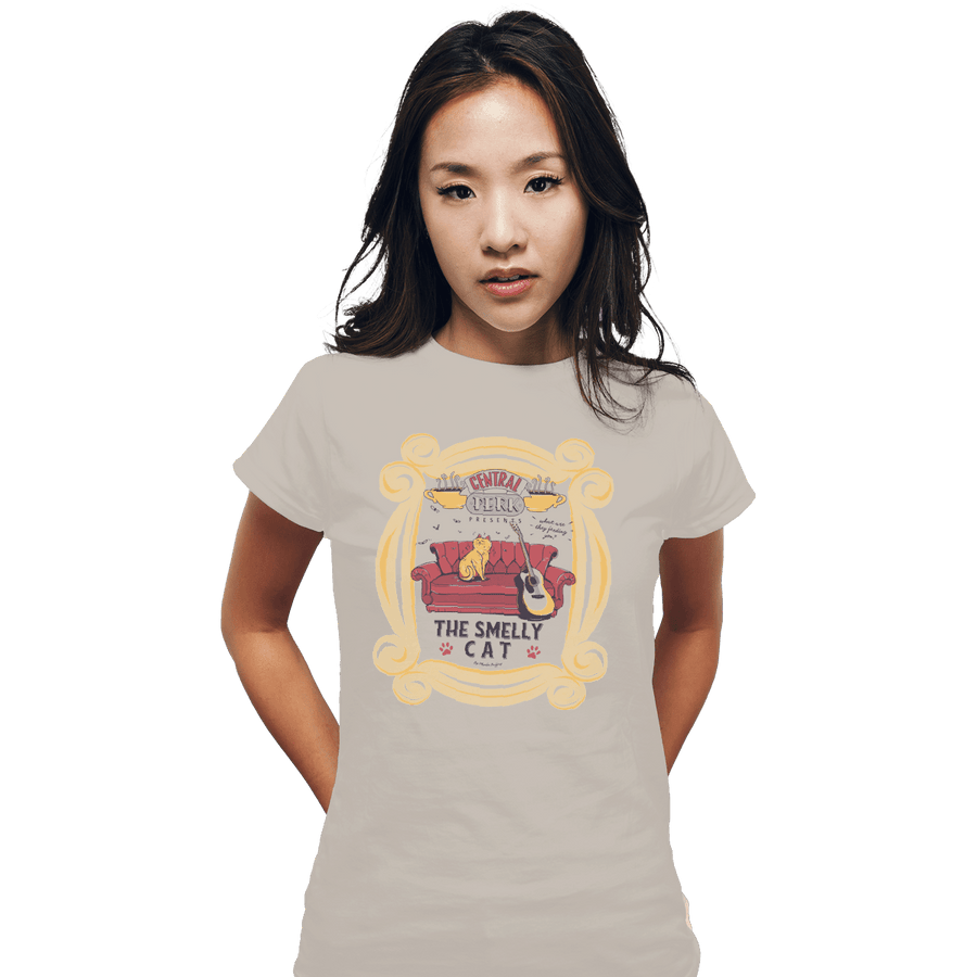 Shirts Fitted Shirts, Woman / Small / White Smelly Cat
