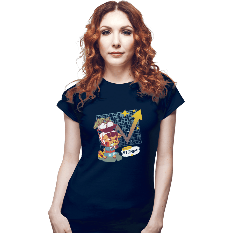 Shirts Fitted Shirts, Woman / Small / Navy Turnip Stonks