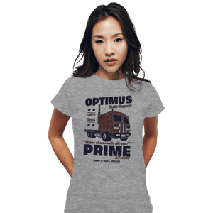 Daily_Deal_Shirts Fitted Shirts, Woman / Small / Sports Grey Optimus Garage
