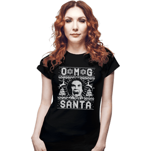Shirts Fitted Shirts, Woman / Small / Black OMG Santa