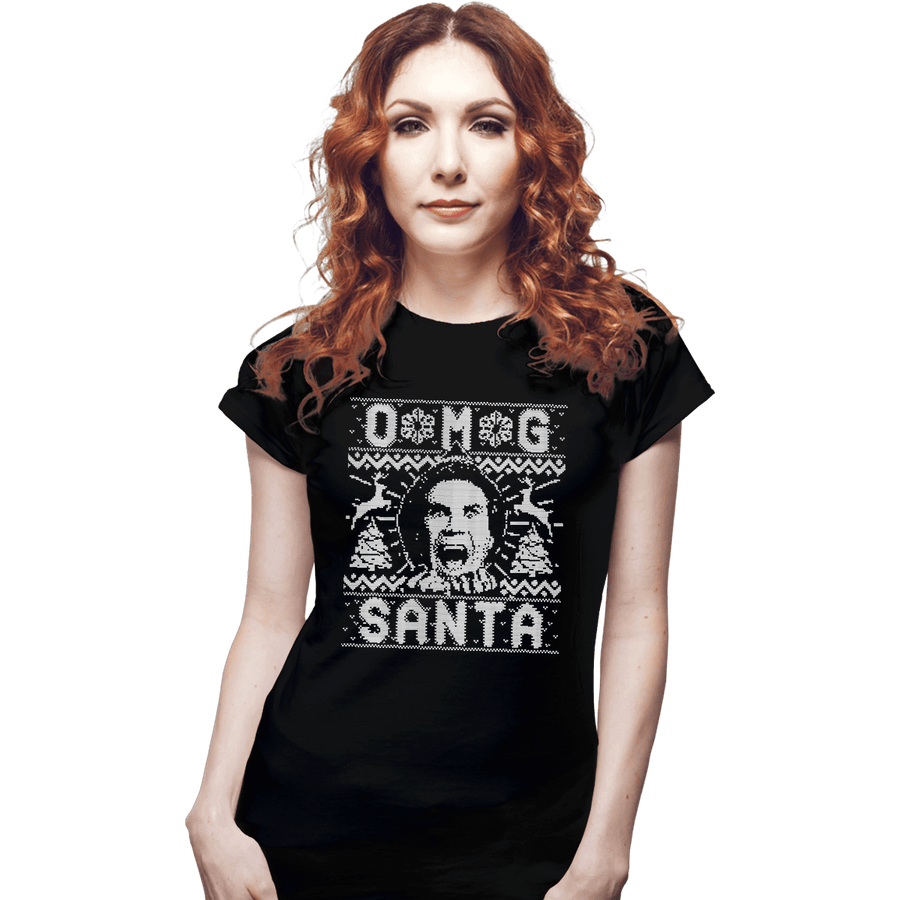 Shirts Fitted Shirts, Woman / Small / Black OMG Santa