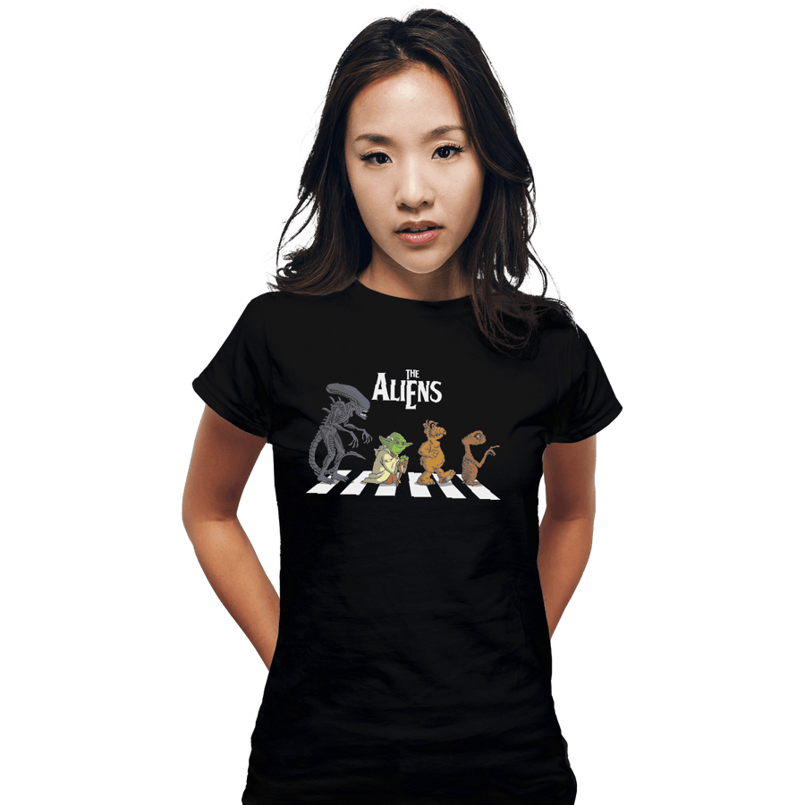 Shirts Fitted Shirts, Woman / Small / Black Aliens On Abbey Road