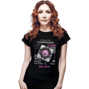Secret_Shirts Fitted Shirts, Woman / Small / Black Companion Cube
