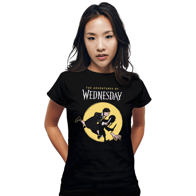 Daily_Deal_Shirts Fitted Shirts, Woman / Small / Black The Adventures Of Wednesday