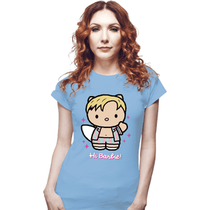 Daily_Deal_Shirts Fitted Shirts, Woman / Small / Powder Blue Waving Doll