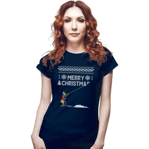 Shirts Fitted Shirts, Woman / Small / Navy Stealing Christmas