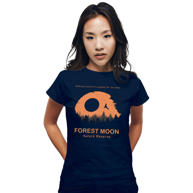 Secret_Shirts Fitted Shirts, Woman / Small / Navy Forest Moon Nature Reserve