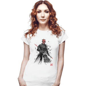 Shirts Fitted Shirts, Woman / Small / White Darth Lord Sumi-e