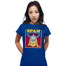 Load image into Gallery viewer, Daily_Deal_Shirts Fitted Shirts, Woman / Small / Royal Blue Spam
