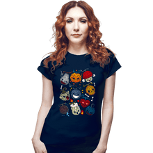 Load image into Gallery viewer, Daily_Deal_Shirts Fitted Shirts, Woman / Small / Navy Halloween Fruit
