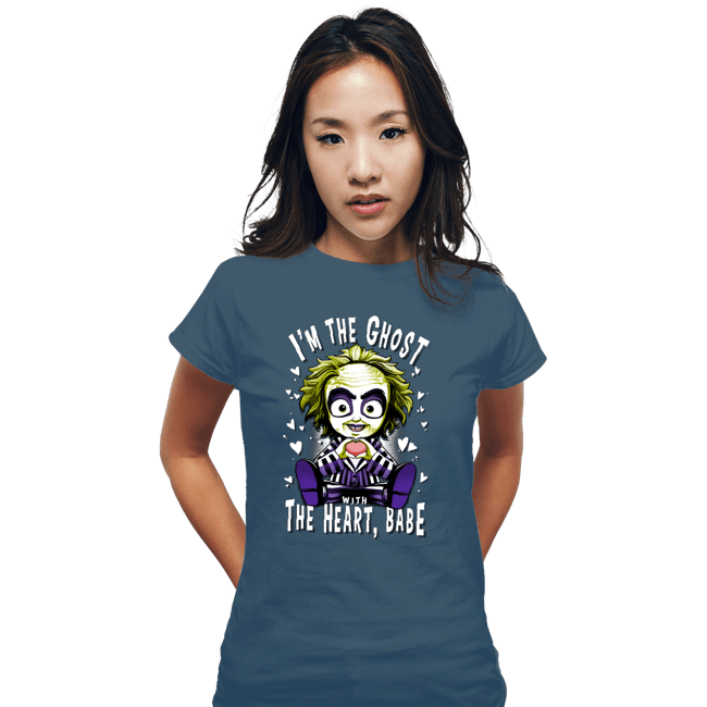 Daily_Deal_Shirts Fitted Shirts, Woman / Small / Indigo Blue I'm The Ghost With The Heart
