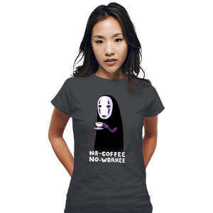 Daily_Deal_Shirts Fitted Shirts, Woman / Small / Charcoal No Face No Coffee