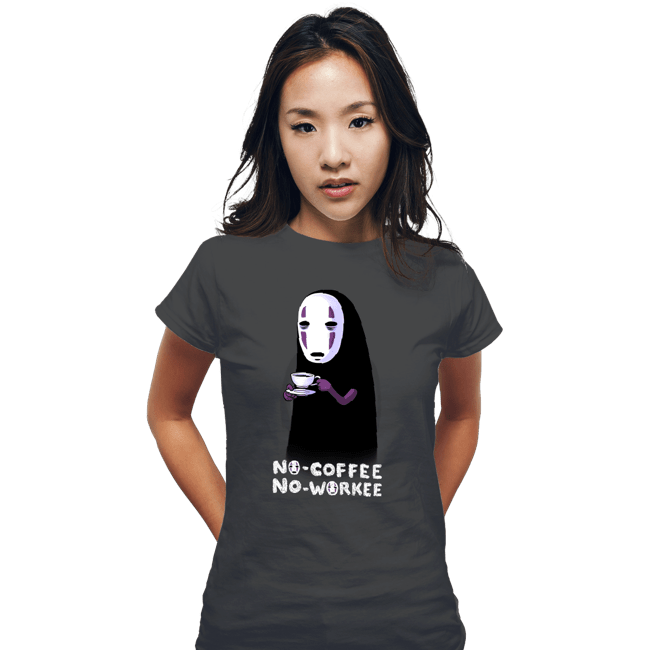 Daily_Deal_Shirts Fitted Shirts, Woman / Small / Charcoal No Face No Coffee