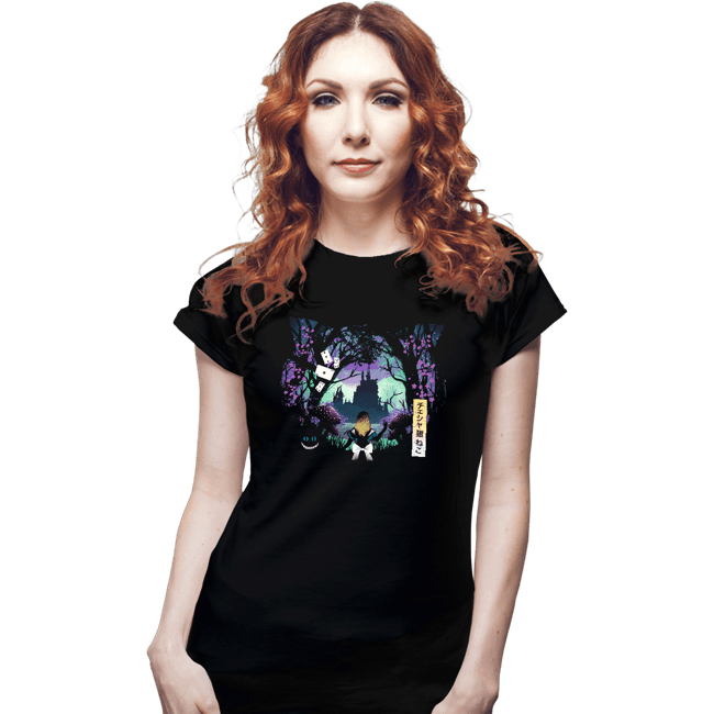 Daily_Deal_Shirts Fitted Shirts, Woman / Small / Black Alice Landscape