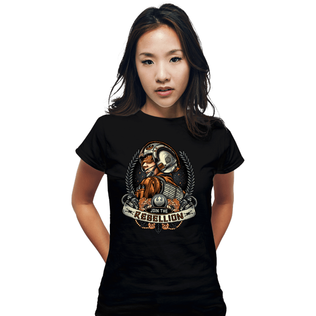 Daily_Deal_Shirts Fitted Shirts, Woman / Small / Black Skywalker Banner