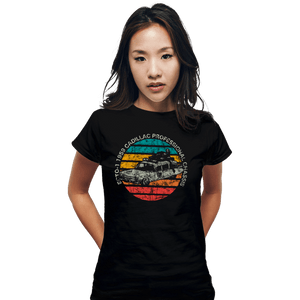 Shirts Fitted Shirts, Woman / Small / Black Retro Ecto-1 Sun