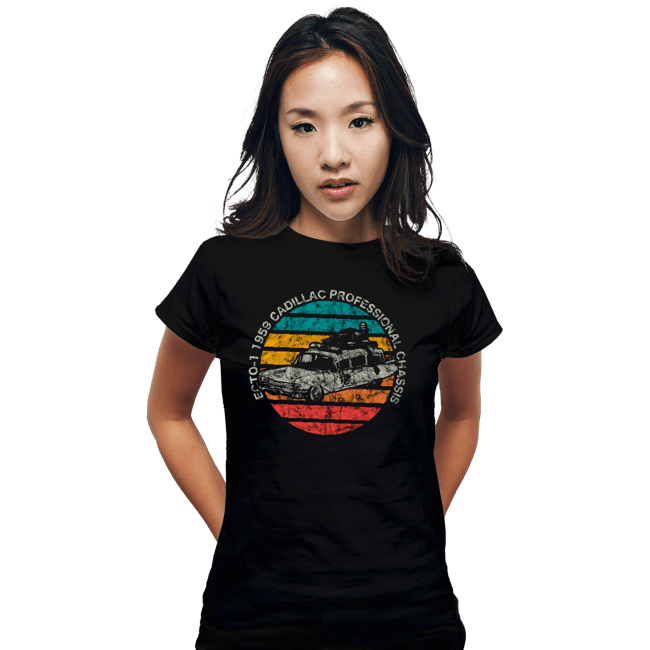 Shirts Fitted Shirts, Woman / Small / Black Retro Ecto-1 Sun