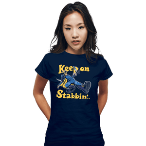 Shirts Fitted Shirts, Woman / Small / Navy Keep On Stabbin'