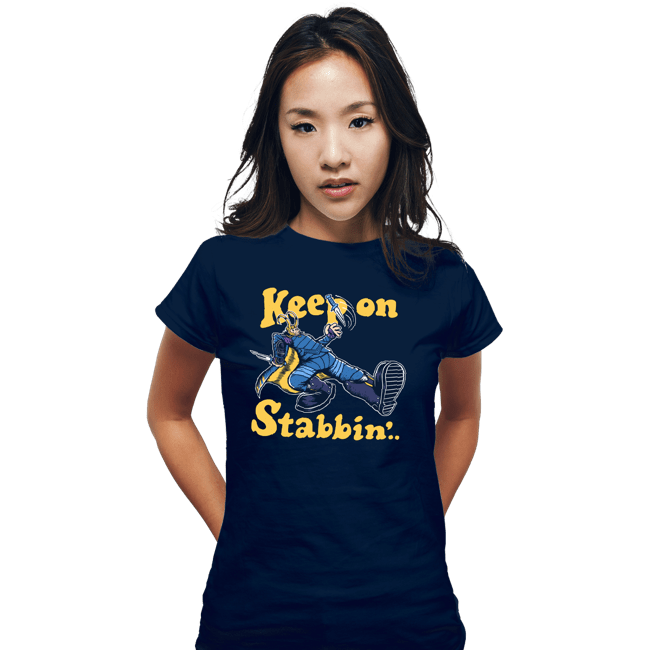 Shirts Fitted Shirts, Woman / Small / Navy Keep On Stabbin'