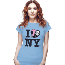 Load image into Gallery viewer, Daily_Deal_Shirts Fitted Shirts, Woman / Small / Powder Blue Ghostface Loves NY
