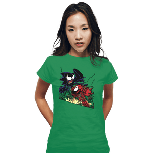 Secret_Shirts Fitted Shirts, Woman / Small / Irish Green Knuckles Vs Sonic