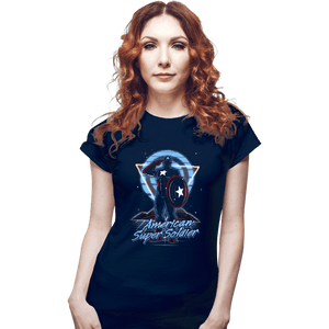 Shirts Fitted Shirts, Woman / Small / Navy Retro American Super Soldier