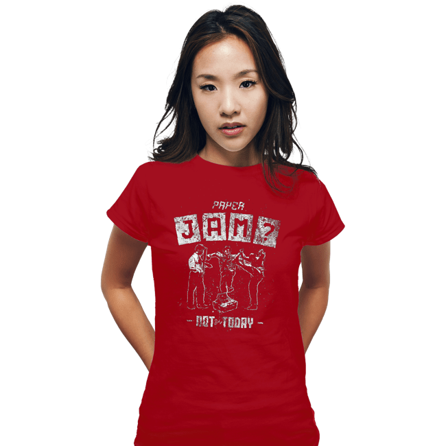 Daily_Deal_Shirts Fitted Shirts, Woman / Small / Red Paper Jam