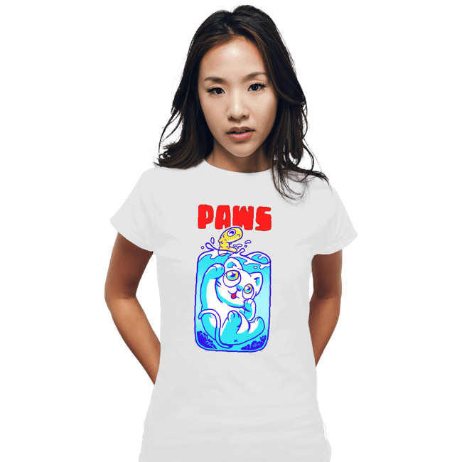 Shirts Fitted Shirts, Woman / Small / White Paws