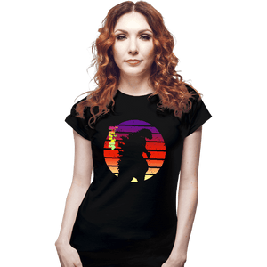 Shirts Fitted Shirts, Woman / Small / Black Sunset Kaiju