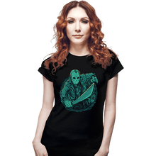 Load image into Gallery viewer, Daily_Deal_Shirts Fitted Shirts, Woman / Small / Black The Crystal Lake Slasher
