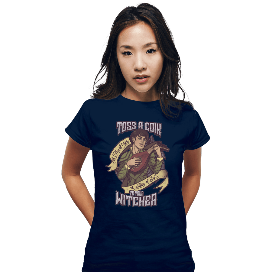 Shirts Fitted Shirts, Woman / Small / Navy Toss A Coin