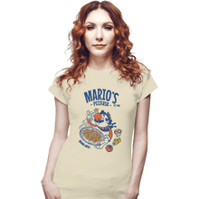 Load image into Gallery viewer, Daily_Deal_Shirts Fitted Shirts, Woman / Small / White Mario&#39;s Pizzeria
