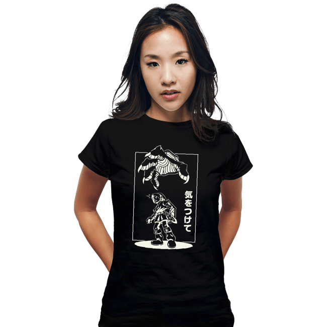 Daily_Deal_Shirts Fitted Shirts, Woman / Small / Black Threat From Above