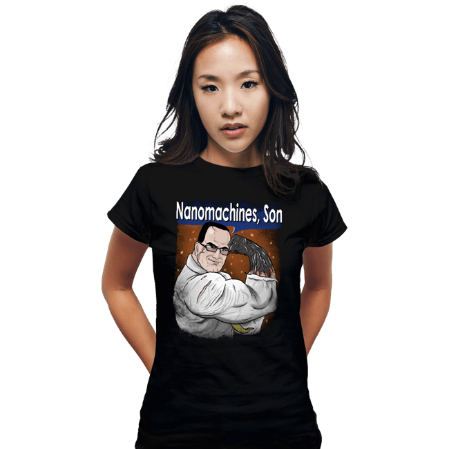 Daily_Deal_Shirts Fitted Shirts, Woman / Small / Black Nanomachines, Son