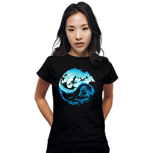 Daily_Deal_Shirts Fitted Shirts, Woman / Small / Black Yin Yang Of Water