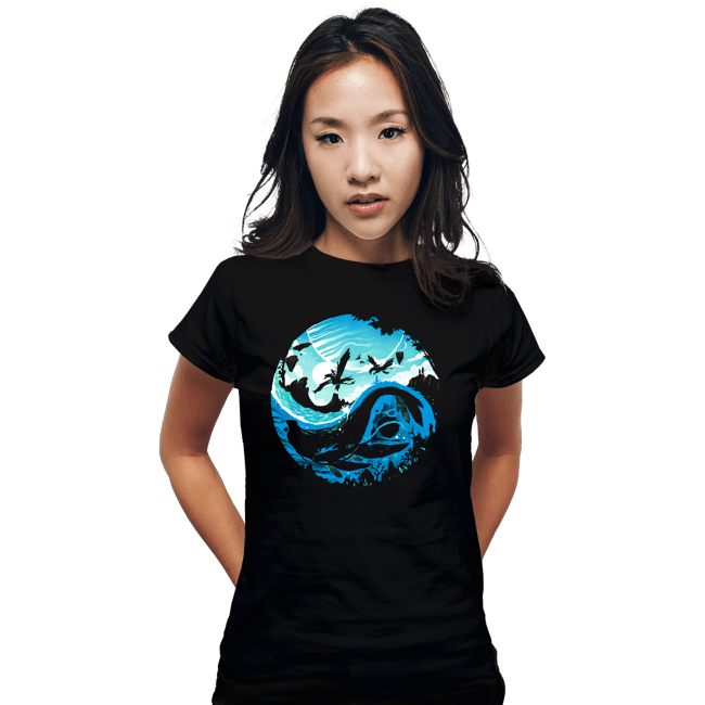 Daily_Deal_Shirts Fitted Shirts, Woman / Small / Black Yin Yang Of Water