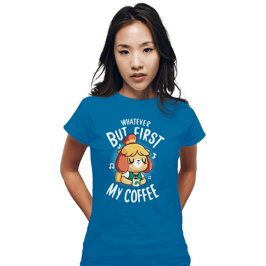 Shirts Fitted Shirts, Woman / Small / Sapphire First My Coffee