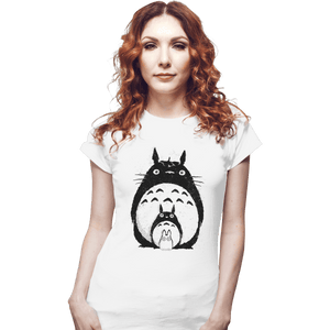 Shirts Fitted Shirts, Woman / Small / White Totoro Trio