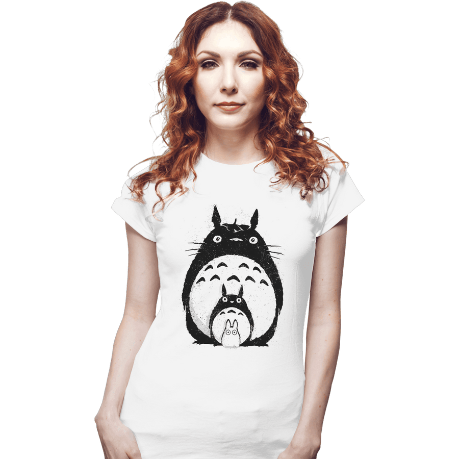 Shirts Fitted Shirts, Woman / Small / White Totoro Trio