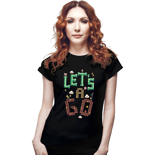 Daily_Deal_Shirts Fitted Shirts, Woman / Small / Black Let's A Go