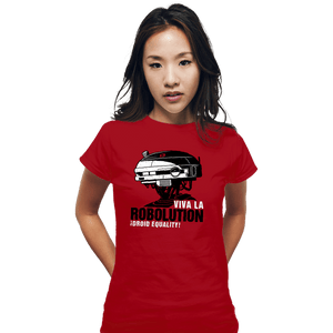 Shirts Fitted Shirts, Woman / Small / Red Viva La Robolution