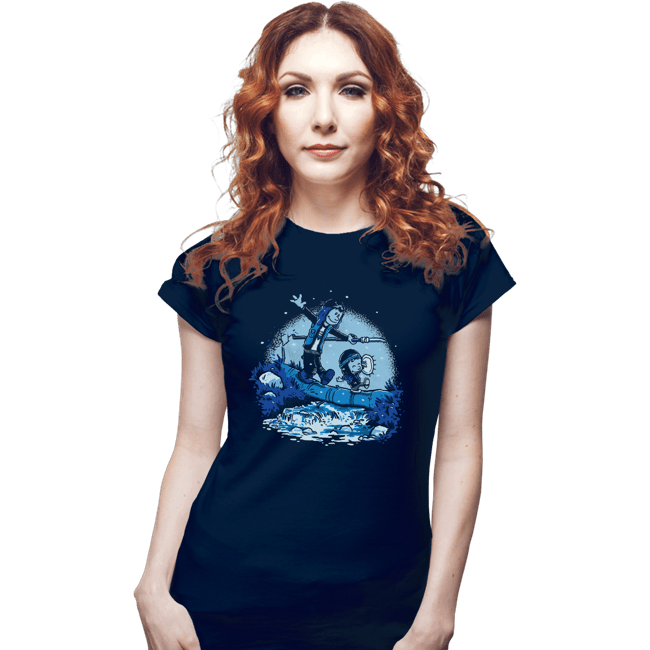 Daily_Deal_Shirts Fitted Shirts, Woman / Small / Navy Eddie And Dustin Battle