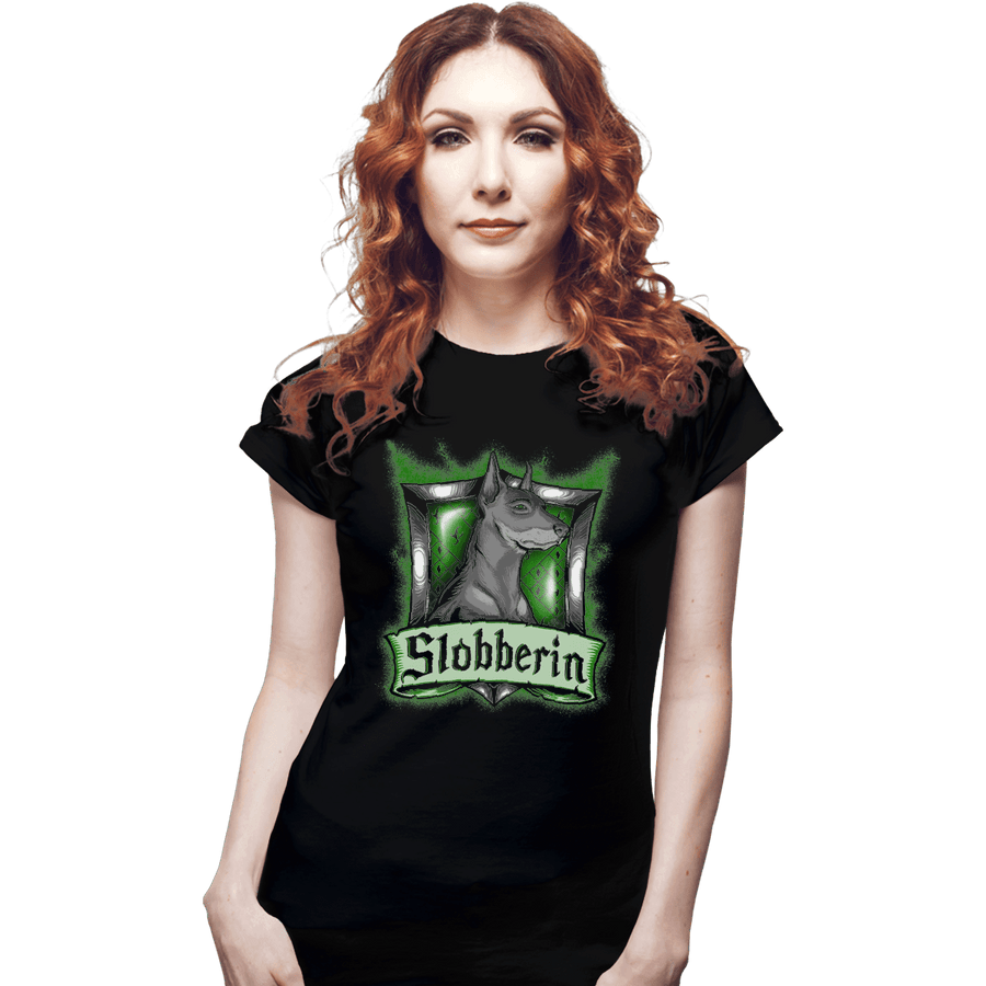 Shirts Fitted Shirts, Woman / Small / Black Hairy Pupper House Slobberin
