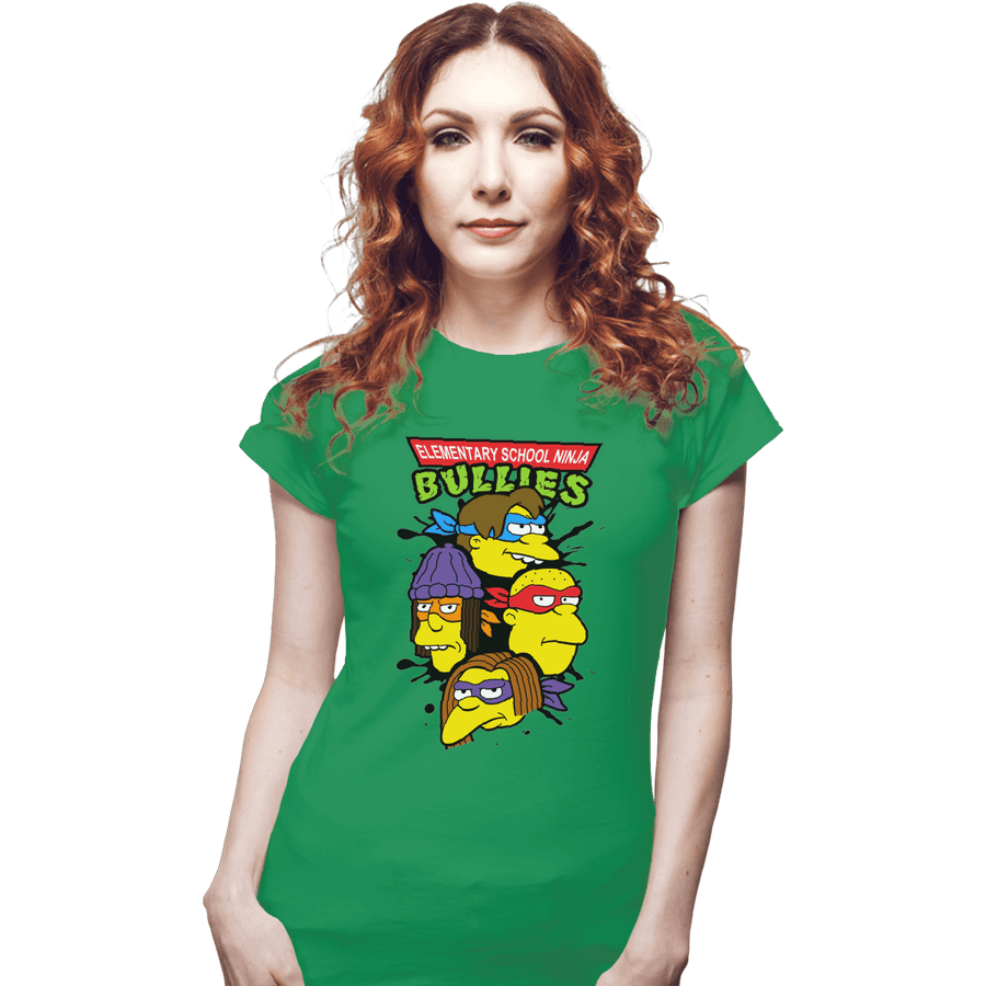 Shirts Fitted Shirts, Woman / Small / Irish Green Ninja Bullies